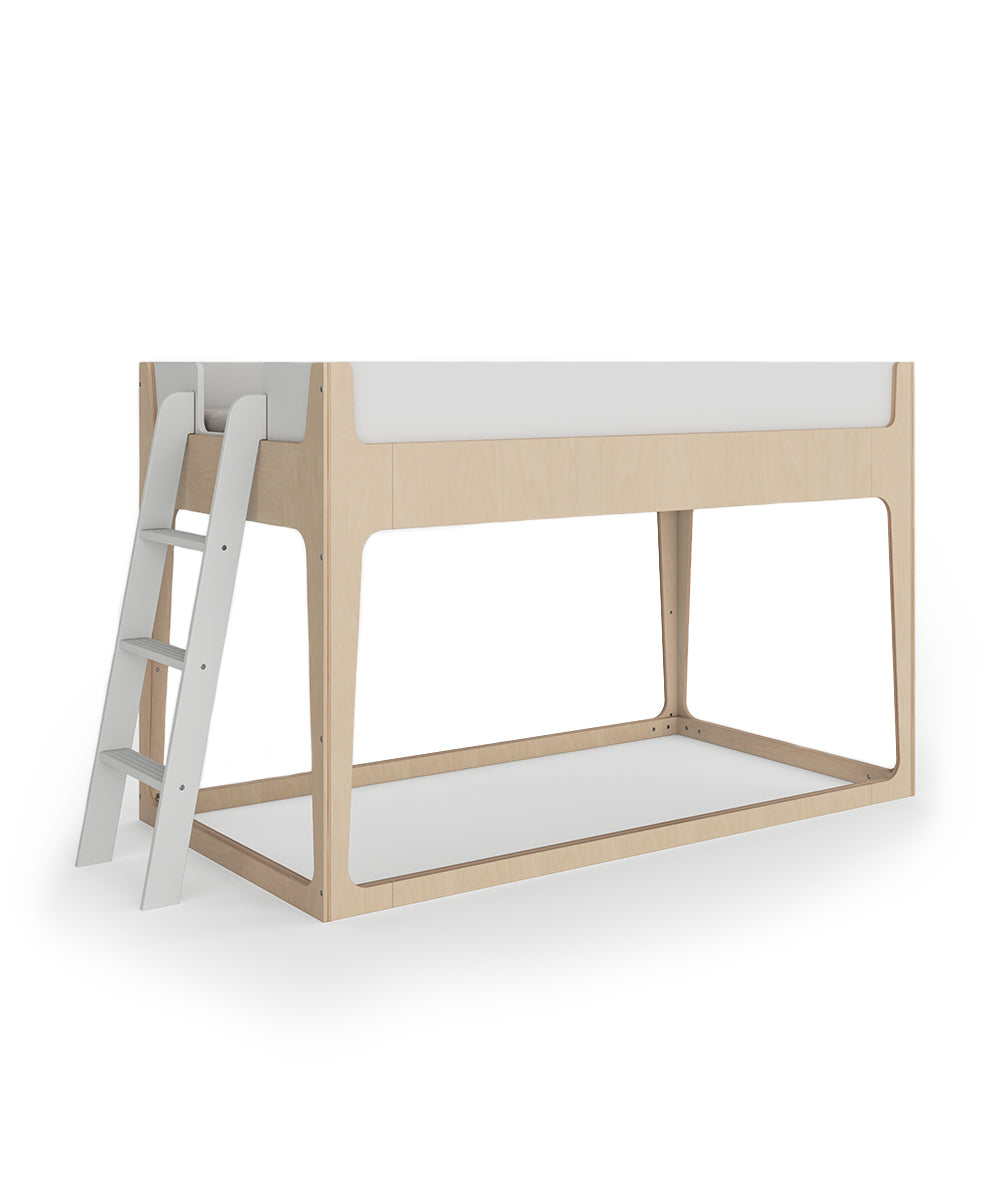 sterile image of Nest loft bed in Birch, side perspective showing ladder